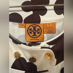 Tory Burch Brown and White Floral Midi Dress